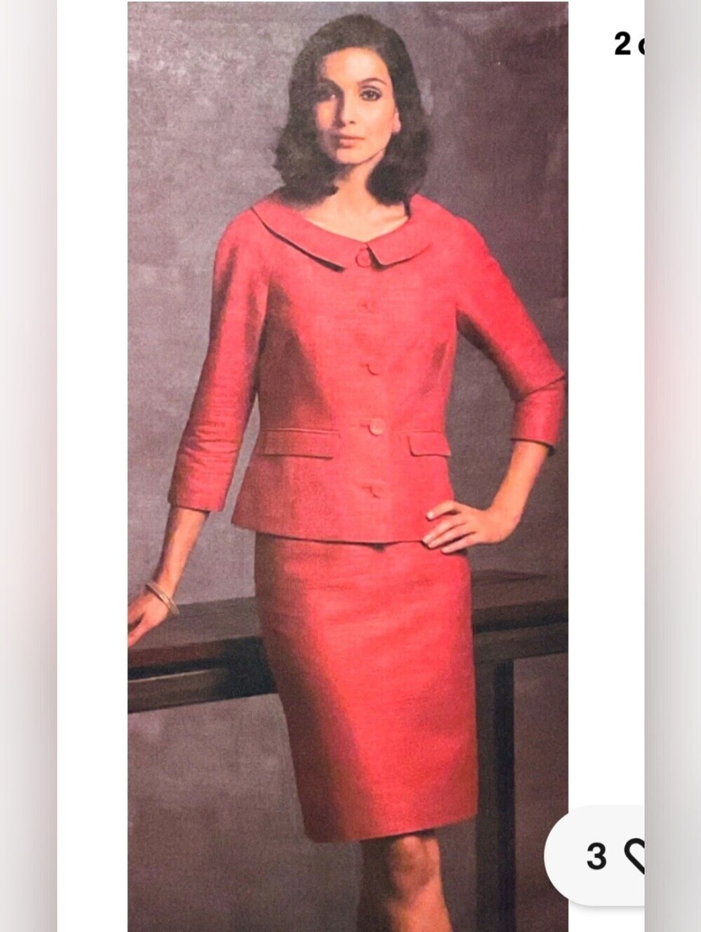Badgley Mischka Platinum Pink Shimmer Skirt Set Jacket Pencil Suit Size 6
